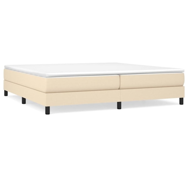 vidaXL Sängram utan madrass gräddvit 200x200 cm tyg Kräm