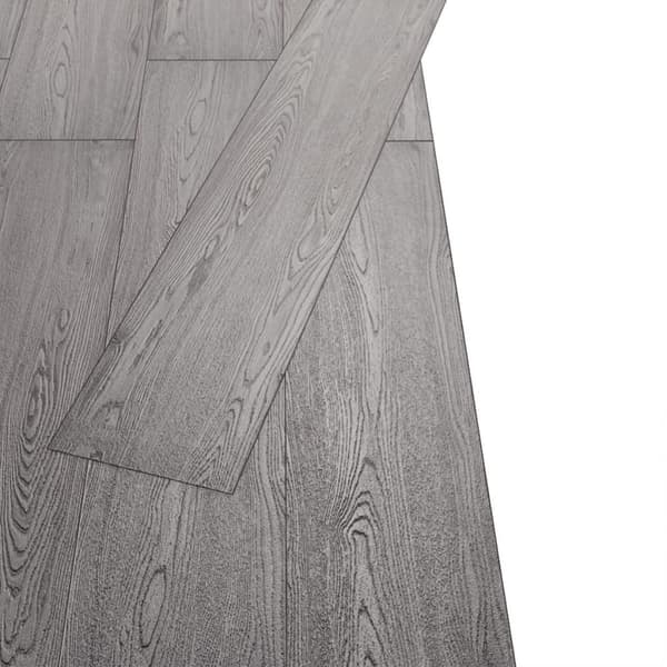 vidaXL Ej självhäftande PVC-golvplankor 4,46 m² 3 mm mörkgrå grå