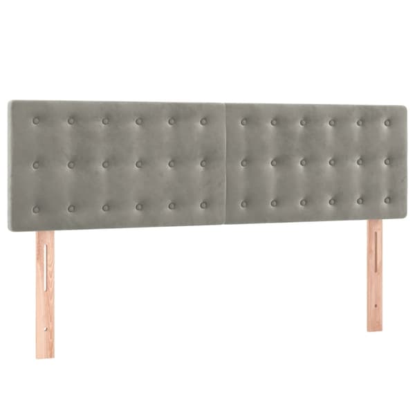 vidaXL Ramsäng med madrass ljusgrå 140x200 cm sammet Grå