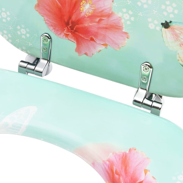 vidaXL Toalettsitsar med lock 2 st MDF flamingo multifärg