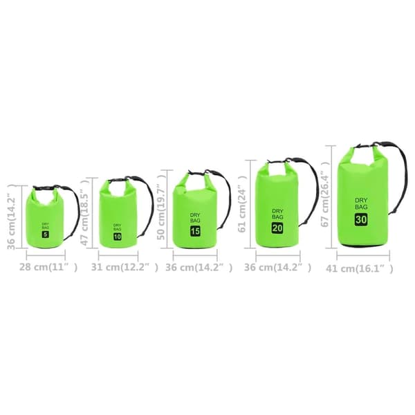 vidaXL Vattentät packpåse grön 30 L PVC