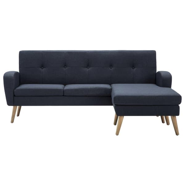 vidaXL Soffa L-formad tyg 186x136x79 cm mörkgrå grå