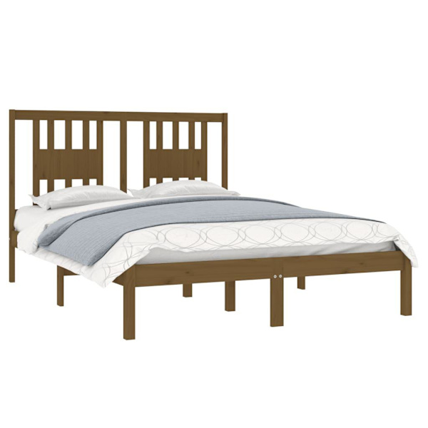 vidaXL Sängram honungsbrun massiv furu 120x200 cm Brun
