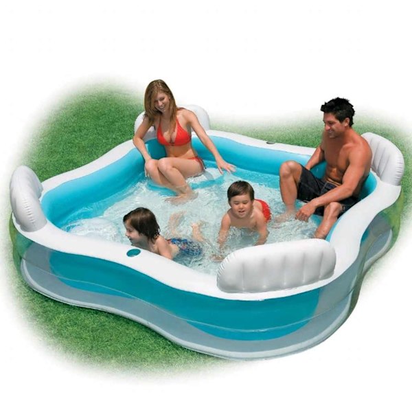 INTEX Uppblåsbar familjepool 56475NP Blå