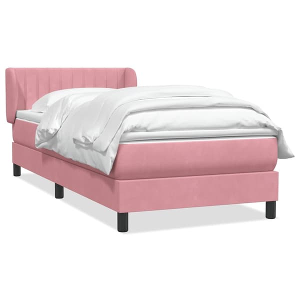 vidaXL Ramsäng med madrass rosa 90x210 cm sammet Rosa
