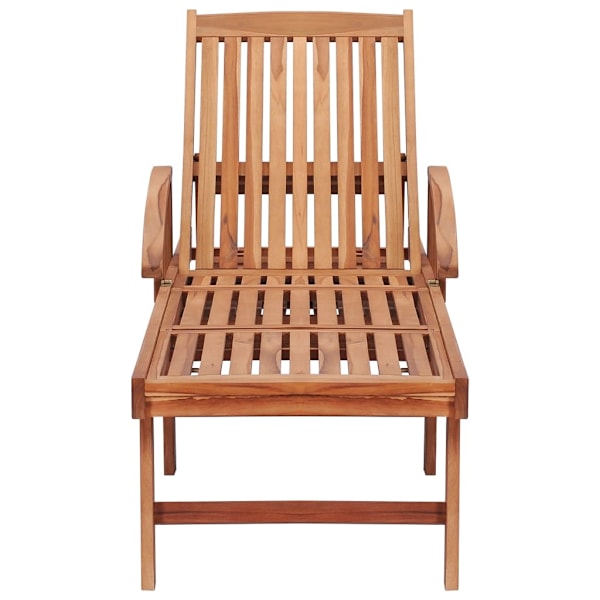 vidaXL Solsäng med kungsblå dyna massiv teak Blå