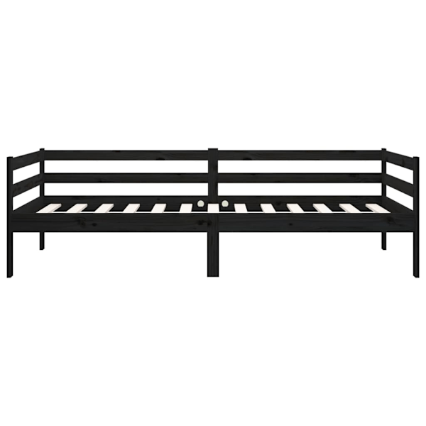 vidaXL Dagbädd svart 90x190 cm massiv furu Svart