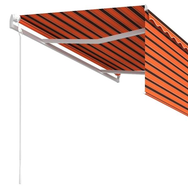 vidaXL Automatisk infällbar markis rullgardin 3,5x2,5m orange och brun Orange