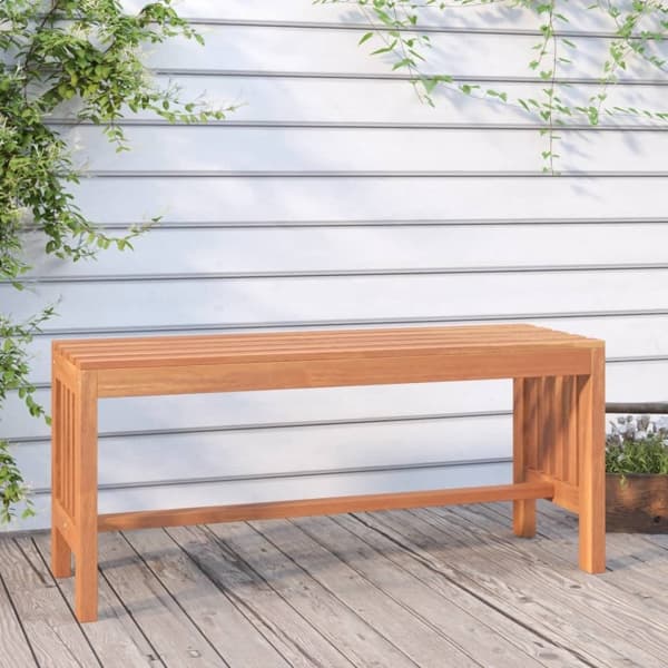vidaXL Trädgårdsbänk 110 cm massivt eukalyptusträ Brun