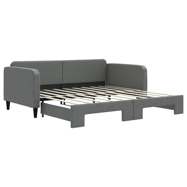 vidaXL Dagbädd utdragbar mörkgrå 90x190 cm tyg Grå
