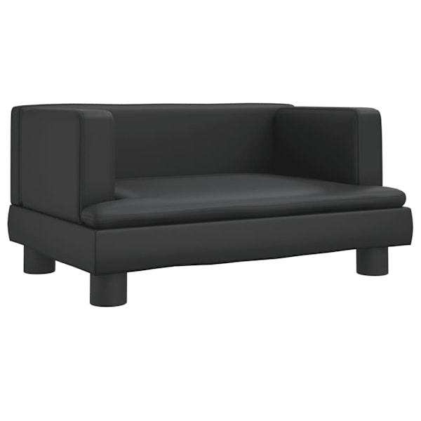 vidaXL Barnsoffa svart 60x40x30 cm konstläder Svart
