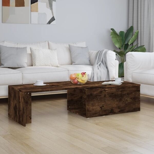 vidaXL Soffbord rökfärgad ek 150x50x35 cm konstruerat trä Brun
