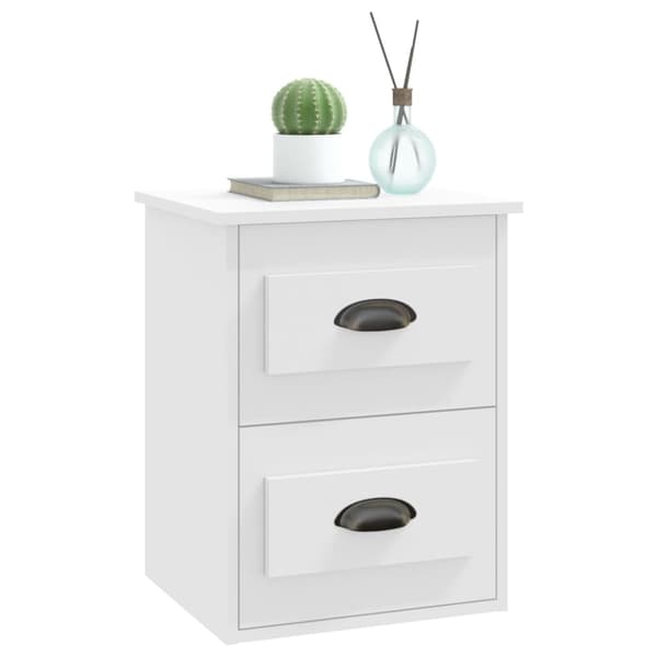 vidaXL Väggmonterade sängbord vit 41,5x36x53cm Vit