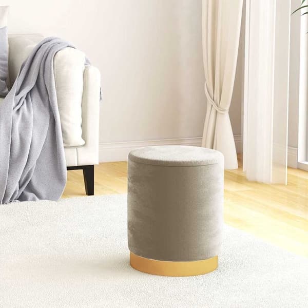 vidaXL Rund förvaringspall mörkgrå sammet 31 x 37 cm grå