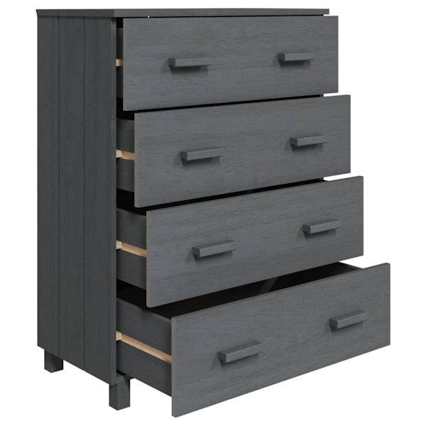 vidaXL Byrå HAMAR mörkgrå 79x40x103,5 cm massiv furu grå