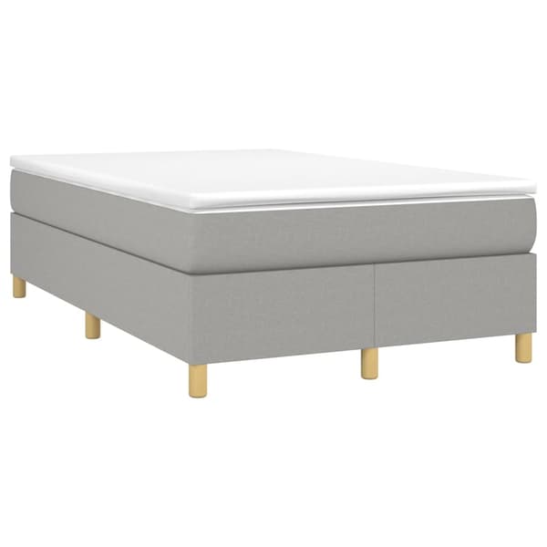 vidaXL Sängram utan madrass ljusgrå 120x200 cm tyg Grå