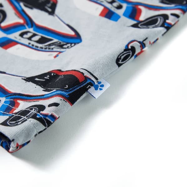 vidaXL Barnpyjamas med korta ärmar för barn grå 128 Grå
