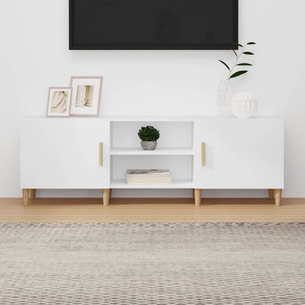 vidaXL Tv-bänk vit 150x30x50 cm konstruerat trä Vit