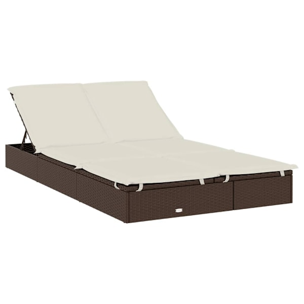 vidaXL Solsäng med runt tak brun 211x112x140 cm konstrotting Brun