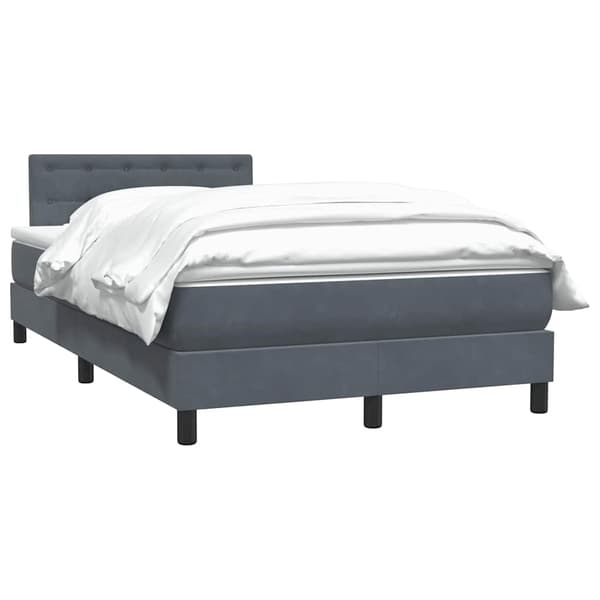vidaXL Ramsäng med madrass mörkgrå 120x220 cm sammet Grå