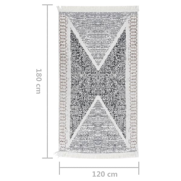 vidaXL Matta svart och grå 120x180 cm bomull grå