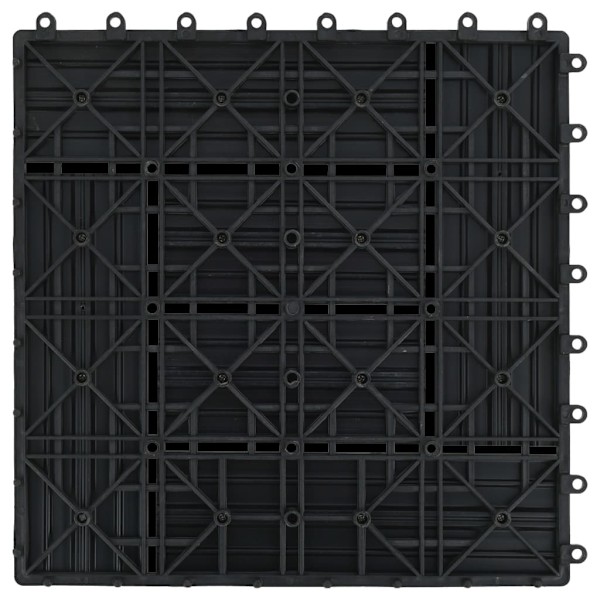 vidaXL Trall 22 st 30x30 cm 2 kvm WPC svart Svart