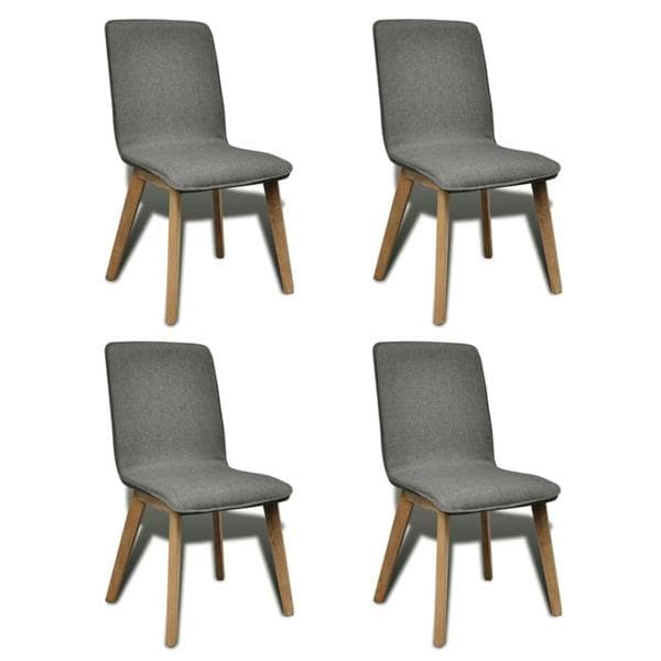 vidaXL Köksstol Chris 4-pack ek mörkgrå grå