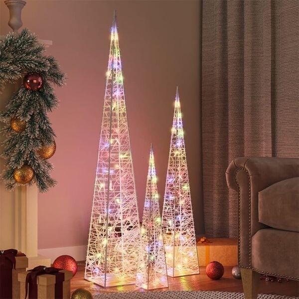 vidaXL Ljuskoner LED set akryl flerfärgad 60/90/120 cm multifärg