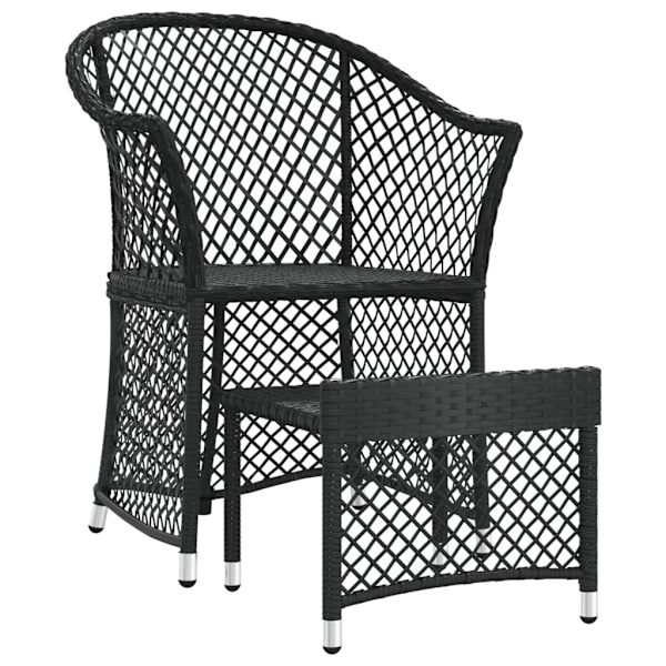 vidaXL Loungegrupp med dynor 2 delar svart konstrotting Svart
