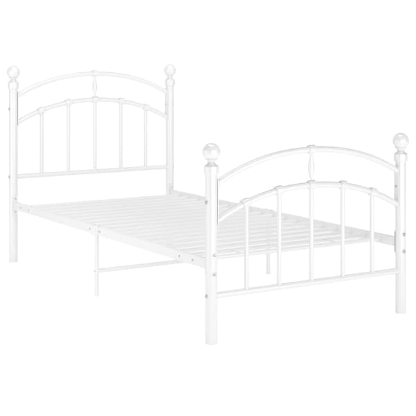 vidaXL Sängram vit metall 100x200 cm Vit