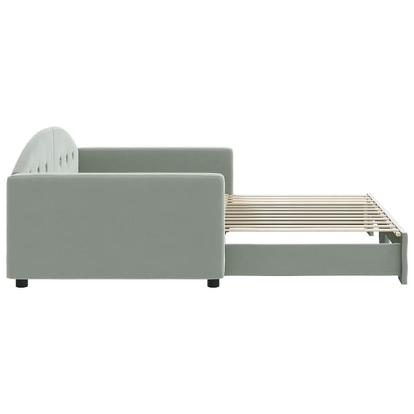 vidaXL Dagbädd utdragbar ljusgrå 100x200 cm sammet Grå