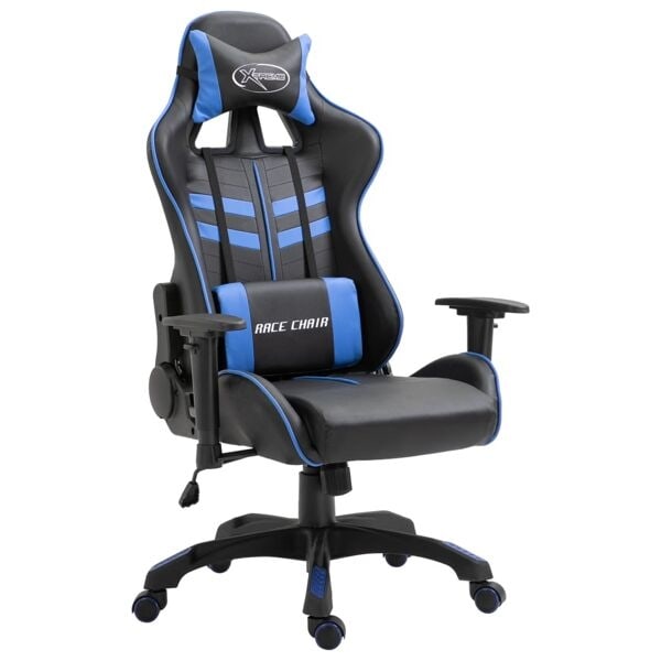 vidaXL Gamingstol blå konstläder Blå