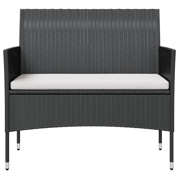 vidaXL Loungegrupp med dynor 16 delar konstrotting svart Svart