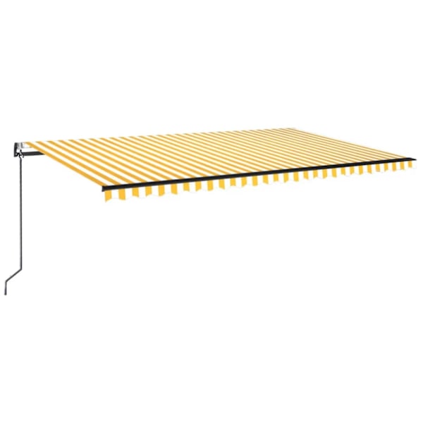 vidaXL Automatisk markis med vindsensor & LED 500x350 cm gul/vit Gul