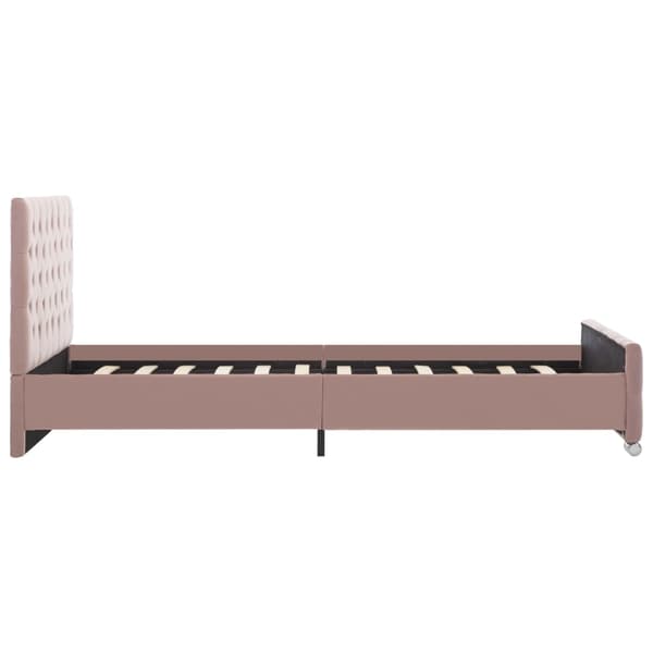vidaXL Sängram rosa sammet 120x200 cm Rosa