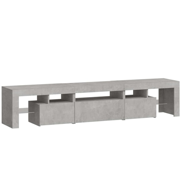 vidaXL Tv-bänk med LED-belysning betonggrå 200x36,5x40 cm Grå