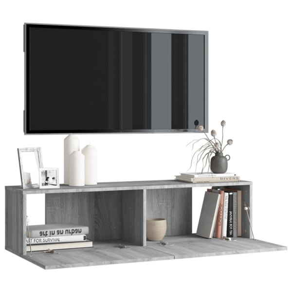 vidaXL TV-bänk för vägg grå sonoma 120x30x30 cm konstruerat trä Grå