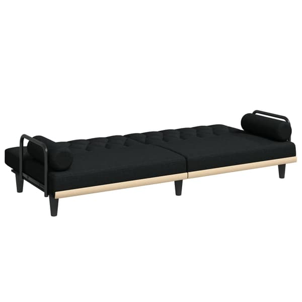 vidaXL Bäddsoffa med armstöd svart tyg art