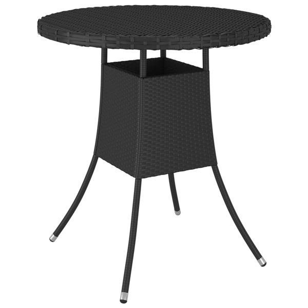 vidaXL Trädgårdsbord svart 70x70x73 cm konstrotting Svart