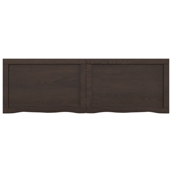 vidaXL Bänkskiva badrum mörkbrun 120x40x(2-6) cm behandlat massivt trä Grå