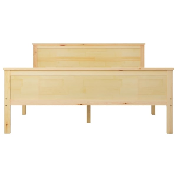 vidaXL Sängram massiv furu 160x200 cm Brun