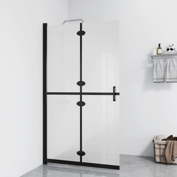 vidaXL Vikbar duschvägg med frostat ESG-glas 120x190 cm Transparent