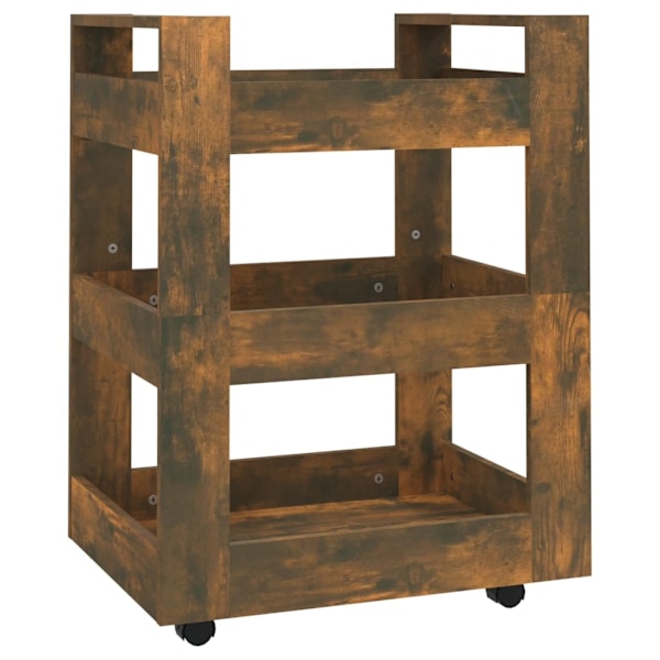 vidaXL Köksvagn rökfärgad ek 60x45x80 cm konstruerat trä Brun