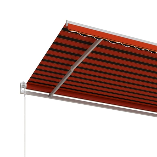 vidaXL Markis automatiskt infällbar 600x350 cm orange och brun Flerfärgsdesign