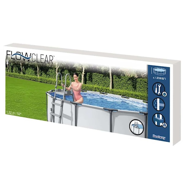 Bestway Poolstege Flowclear 4 steg 132 cm grå