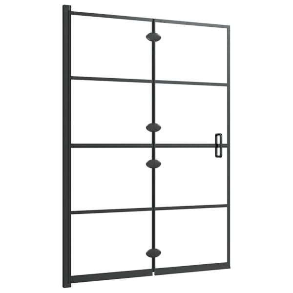 vidaXL Duschvägg fällbar ESG 100x140 cm svart