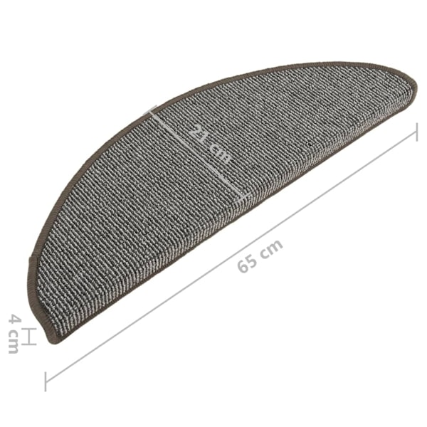 vidaXL Trappstegsmattor 15 st grå 65x21x4 cm grå