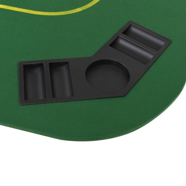 vidaXL Hopfällbar pokerbordsskiva 8 spelare rektangulärt 4-sidig Grön