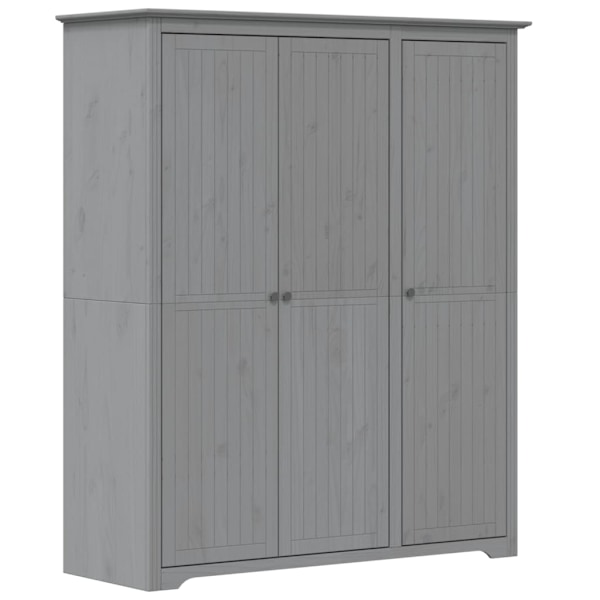 vidaXL Klädskåp BODO grå 146x53,5x173 cm massiv furu Grå