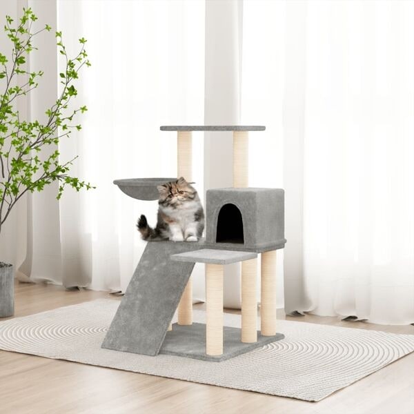 vidaXL Klösträd med sisalpelare ljusgrå 82 cm Grå